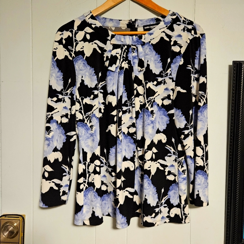 Floral Black and Blue Dress